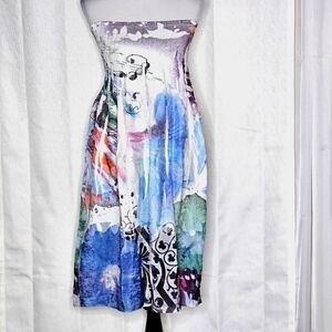 Lapis Boho Tube Top Style Flowy Sheer Overlay Optional Bubble Dress or Skirt